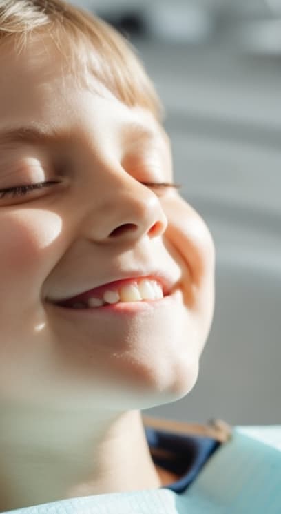 Sunny, eyes closed, smiling child